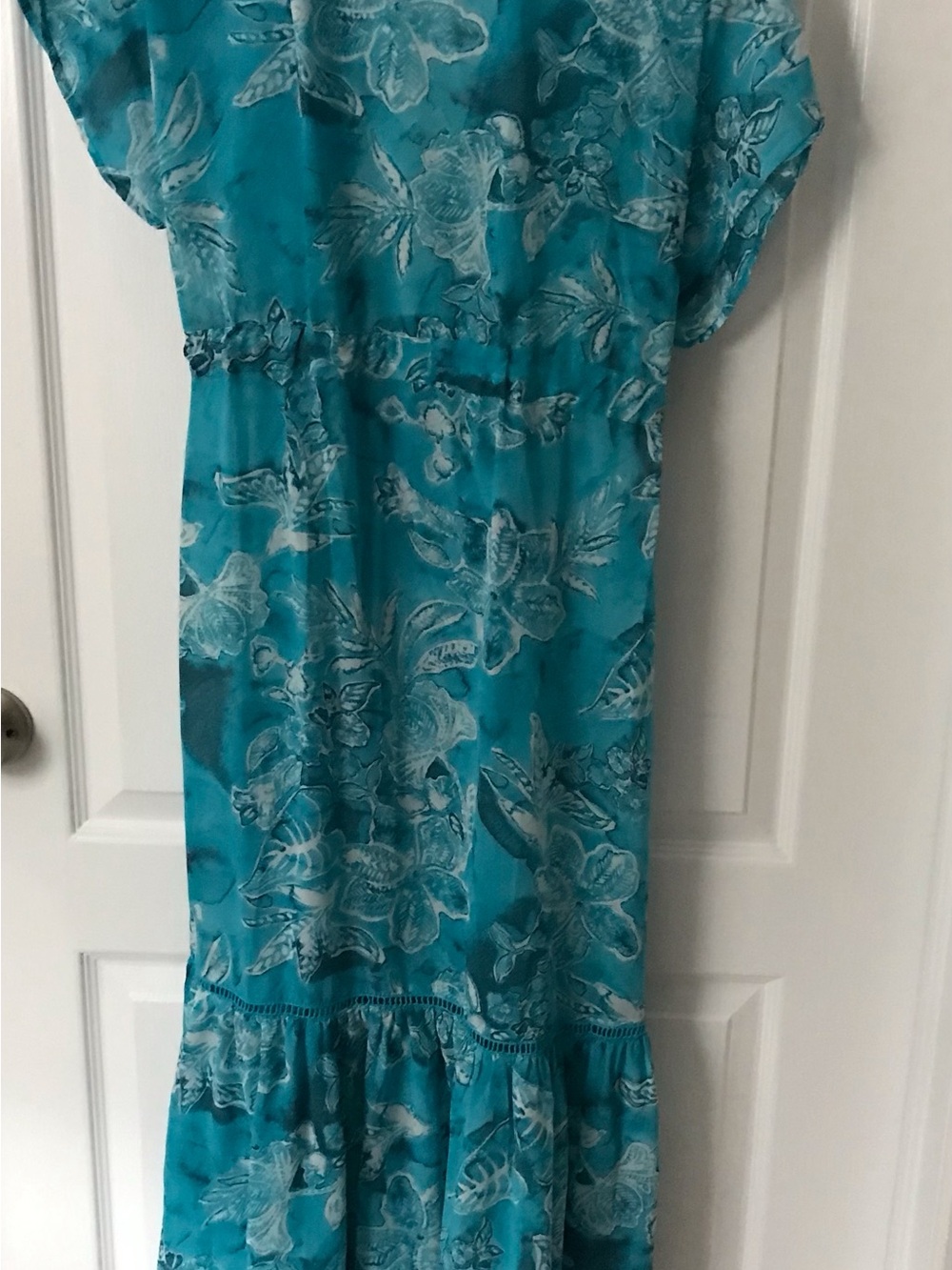 Blue Island  Turquoise Floral Swimsuit Coverup